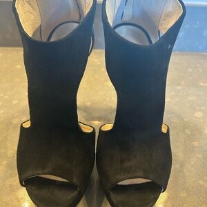 Michael Kors Black Suede Peep-Toe Stiletto Heels